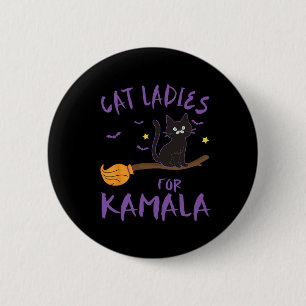 Badge Rond 5 Cm Chat Ladies For Kamala Funny Chat 2024 Président K