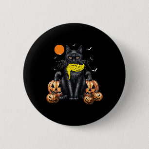Badge Rond 5 Cm Chat Ladies For Kamala Harris Halloween Citrouille
