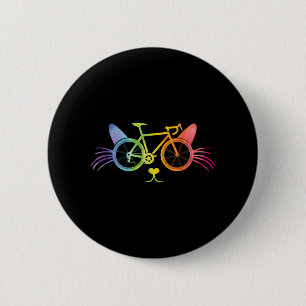 Badge Rond 5 Cm Chat LGBT à vélo
