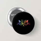 Badge Rond 5 Cm Chat LGBT à vélo (Devant & derrière)