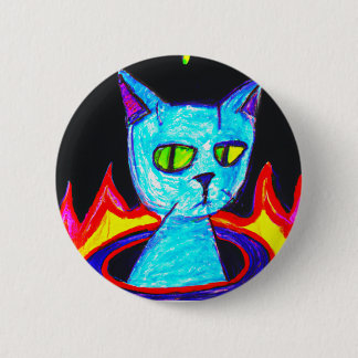 Badge Rond 5 Cm Chat mécontent