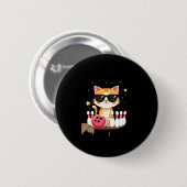 Badge Rond 5 Cm Chat mignon Avec Lunettes De Soleil Chat Jouer Bow (Devant & derrière)