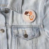 Badge Rond 5 Cm Chat mignon certifié (En situation)