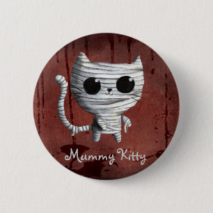 Badge Rond 5 Cm Chat mignon de maman de Halloween
