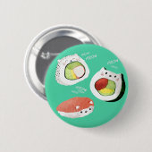 Badge Rond 5 Cm Chat mignon de sushi (Devant & derrière)