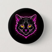 Badge Rond 5 Cm chat néon (Devant)