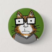 Badge Rond 5 Cm Chat Nerd (Devant)