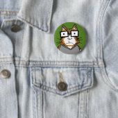 Badge Rond 5 Cm Chat Nerd (En situation)
