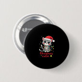 Badge Rond 5 Cm Chat Noël Cutie Chats T-shirt Noël pour hommes (Devant & derrière)