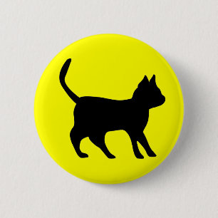 Badge Rond 5 Cm Chat noir