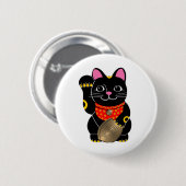 Badge Rond 5 Cm Chat noir (Devant & derrière)