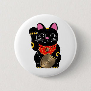 Badge Rond 5 Cm Chat noir