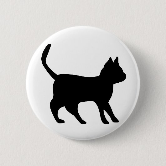 Badge Rond 5 Cm Chat noir (Devant)