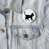 Badge Rond 5 Cm Chat noir (En situation)