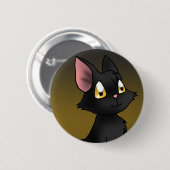 Badge Rond 5 Cm Chat noir (Devant & derrière)