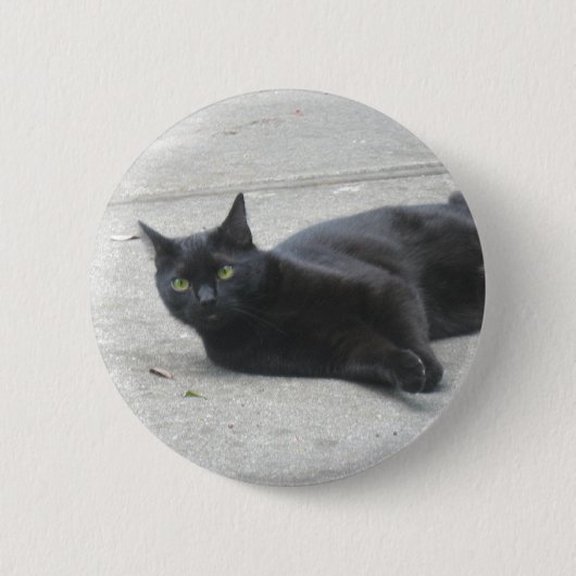 Badge Rond 5 Cm Chat noir (Devant)