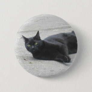 Badge Rond 5 Cm Chat noir
