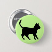 Badge Rond 5 Cm Chat noir (Devant & derrière)