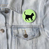 Badge Rond 5 Cm Chat noir (En situation)