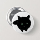 Badge Rond 5 Cm Chat noir (Devant & derrière)