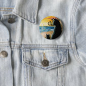 Badge Rond 5 Cm Chat noir 597 (En situation)