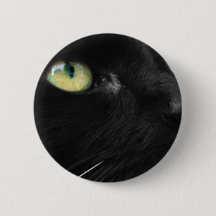 Badge Rond 5 Cm Chat noir chanceux