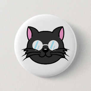 Badge Rond 5 Cm Chat noir Chat noir Chat gris Chat portant des lun