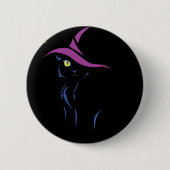 Badge Rond 5 Cm Chat noir de Halloween (Devant)