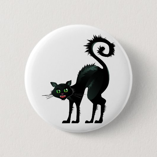 Badge Rond 5 Cm Chat noir de Spooky (Devant)