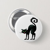 Badge Rond 5 Cm Chat noir de Spooky (Devant & derrière)