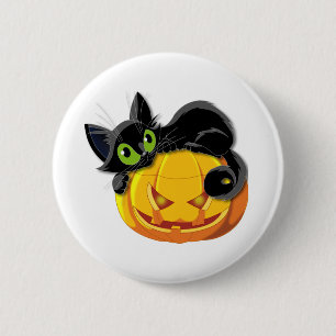 Badge Rond 5 Cm Chat noir Halloween Kitten Clip art