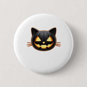 Badge Rond 5 Cm Chat noir Jack o'Lantern Emoji T-shirt classique