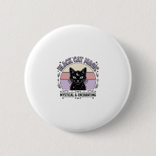 Badge Rond 5 Cm Chat Noir Magie Chat Noir Chat Noir Vintage Vector