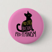 Badge Rond 5 Cm Chat noir pro-choix pro-féminisme (Devant)