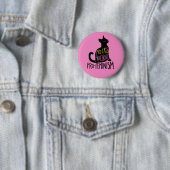 Badge Rond 5 Cm Chat noir pro-choix pro-féminisme (En situation)
