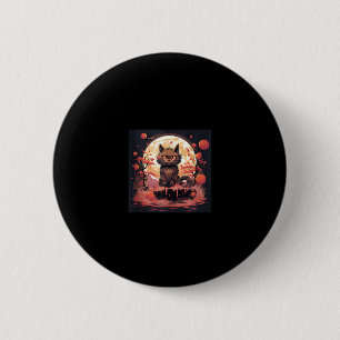 Badge Rond 5 Cm Chat noir Sakura_ enchanté, Grande vague et pochet