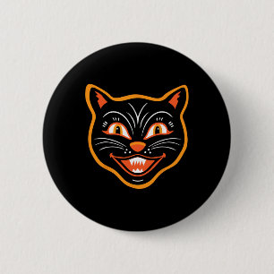 Badge Rond 5 Cm Chat noir Vintage Halloween