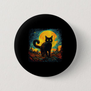 Badge Rond 5 Cm Chat noir Vintage style rétro Chat Art Travail Cha