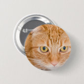 Badge Rond 5 Cm Chat orange (Devant & derrière)