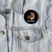 Badge Rond 5 Cm Chat orange mignon (En situation)