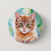 Badge Rond 5 Cm Chat orange mignon (Devant)