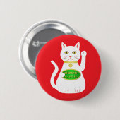 Badge Rond 5 Cm Chat Oriental Lucky (Devant & derrière)