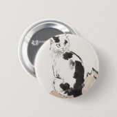 Badge Rond 5 Cm Chat (par Xu Beihong) (Devant & derrière)