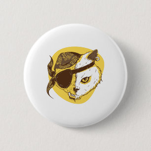 Badge Rond 5 Cm Chat pirate