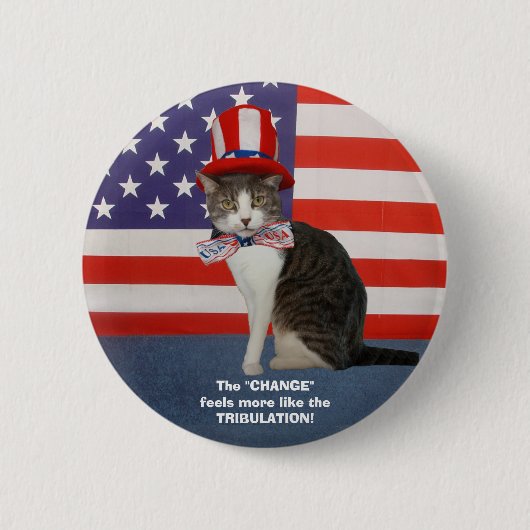 Badge Rond 5 Cm Chat politique drôle/Kitty (Devant)