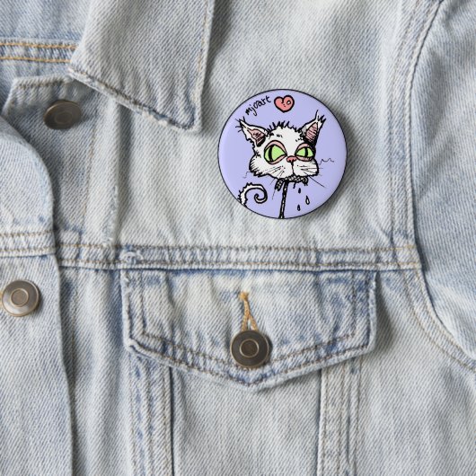Badge Rond 5 Cm Chat puant (En situation)