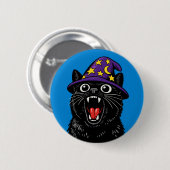 Badge Rond 5 Cm Chat qui hurle (Devant & derrière)