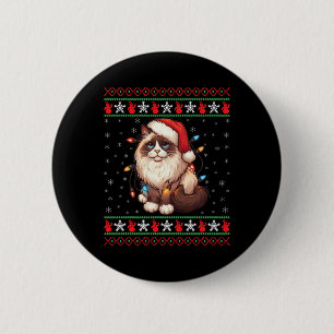 Badge Rond 5 Cm Chat Ragdoll Noël dégueulasse Chat Ragdoll Éclaira