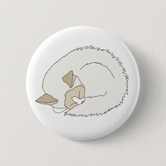 Badge Rond 5 Cm Chat Ragdoll Sleepy (Devant)