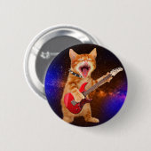 Badge Rond 5 Cm Chat rock (Devant & derrière)
